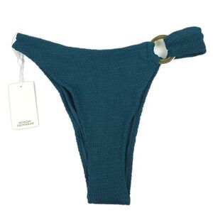 NWT Monday Swimwear Bronte Bottom Evergreen Crinkle Minimal Resort Clean Girl VV